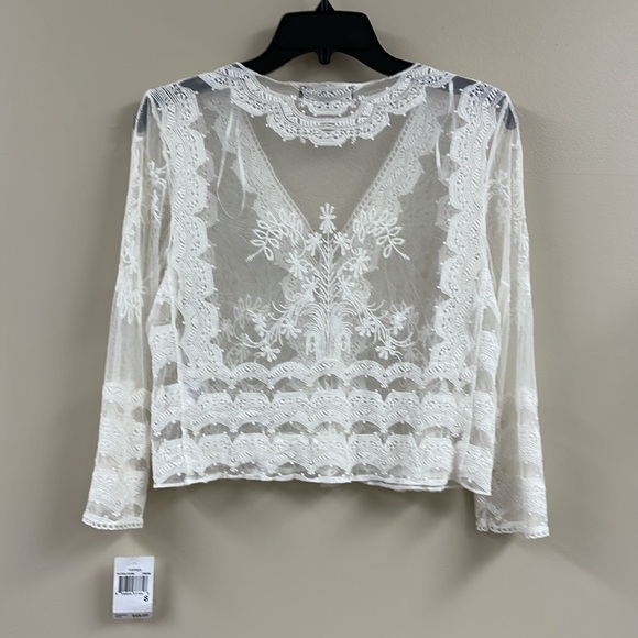 Chris McLaughlin Lace Topper, Lace Cardigan, Off White Size Small NWT - Picture 4 of 11